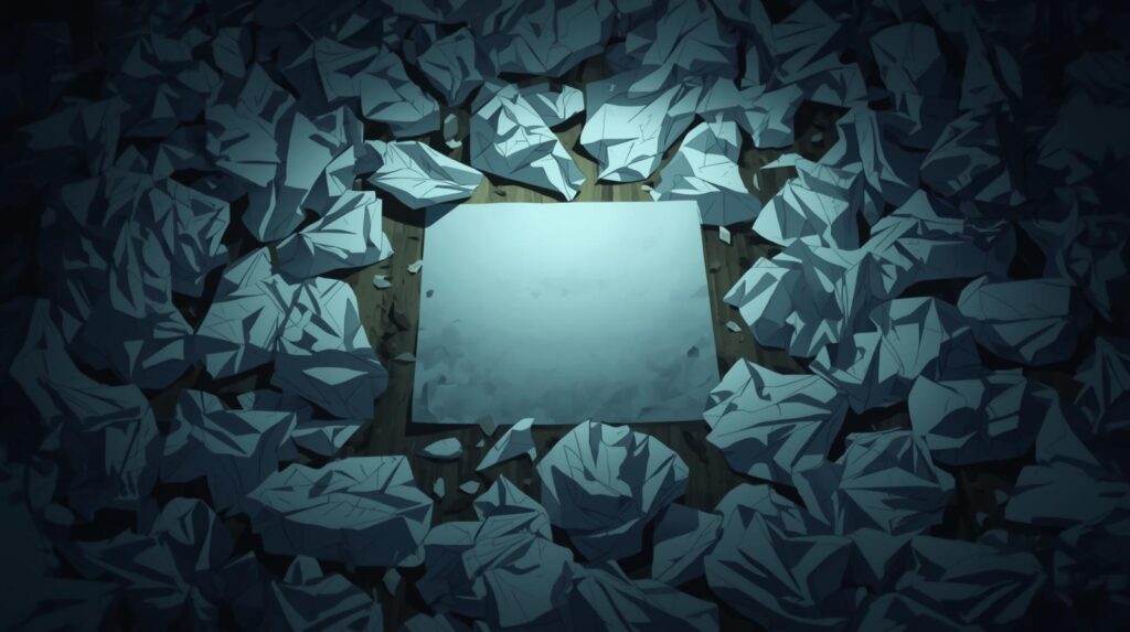 Hoja en blanco que simboliza el bloqueo del escritor, ese momento en el que cuesta empezar a escribir aunque tengas la cabeza llena